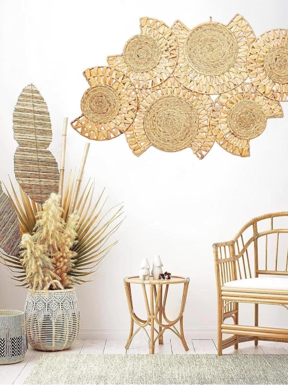 Natural Seagrass Wall Art Panel - Organic Beige Home Accent